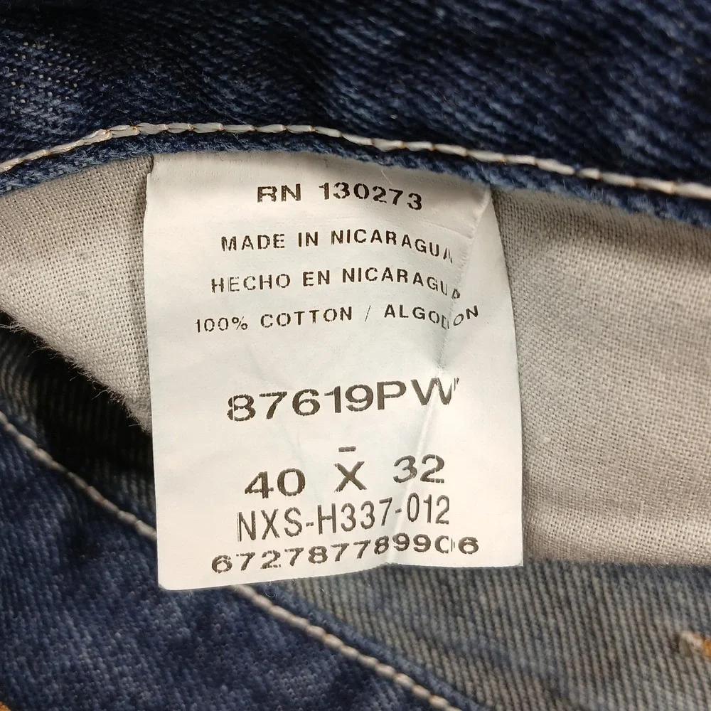 Rustler Men's Jeans 40x32 Blue Denim‎ 100% Cotton Relaxed Fit
